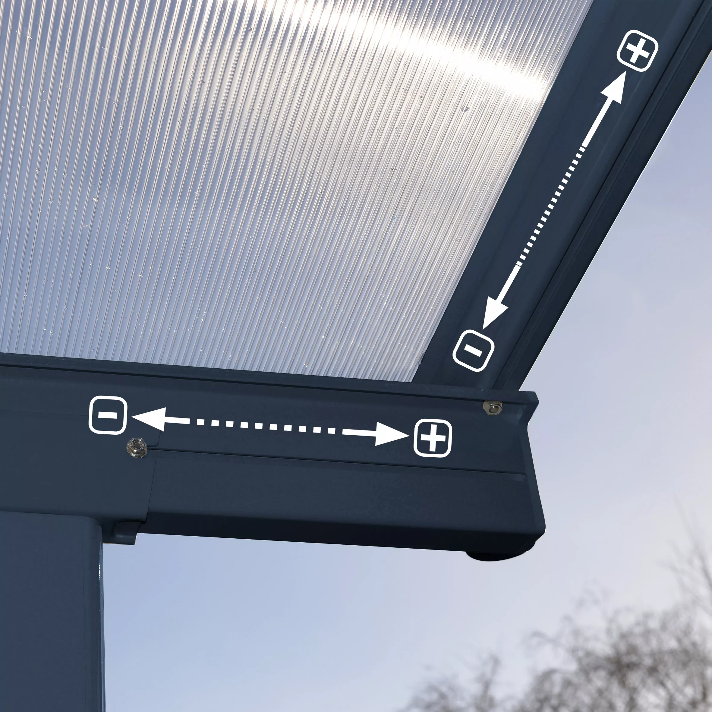 Palram - Canopia Sierra Grey Non-retractable Awning, (L)5.55m (H)3.05m (W)2.99m 5 Palram - Canopia Sierra Grey Non-retractable Awning, (L)5.55m (H)3.05m (W)2.99m - Image 5