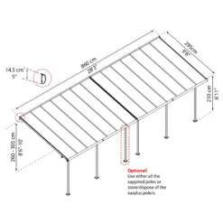 Palram - Canopia Sierra White Non-retractable Awning, (L)8.6m (H)3.05m (W)2.95m -Hozelock Store palram canopia sierra white non retractable awning l 8 6m h 3 05m w 2 95m7290108130560 01t bq