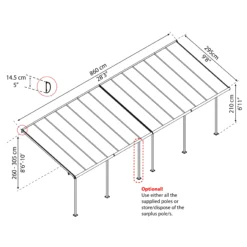 Palram - Canopia Sierra White Non-retractable Awning, (L)8.6m (H)3.05m (W)2.95m -Hozelock Store palram canopia sierra white non retractable awning l 8 6m h 3 05m w 2 95m7290108130560 01t bq scaled