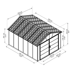 Palram - Canopia Yukon With Floor 11x13.1 Apex Dark Grey Plastic Shed With Floor -Hozelock Store palram canopia yukon with floor 11x13 1 apex dark grey plastic shed with floor7290108137316 01t BQ scaled