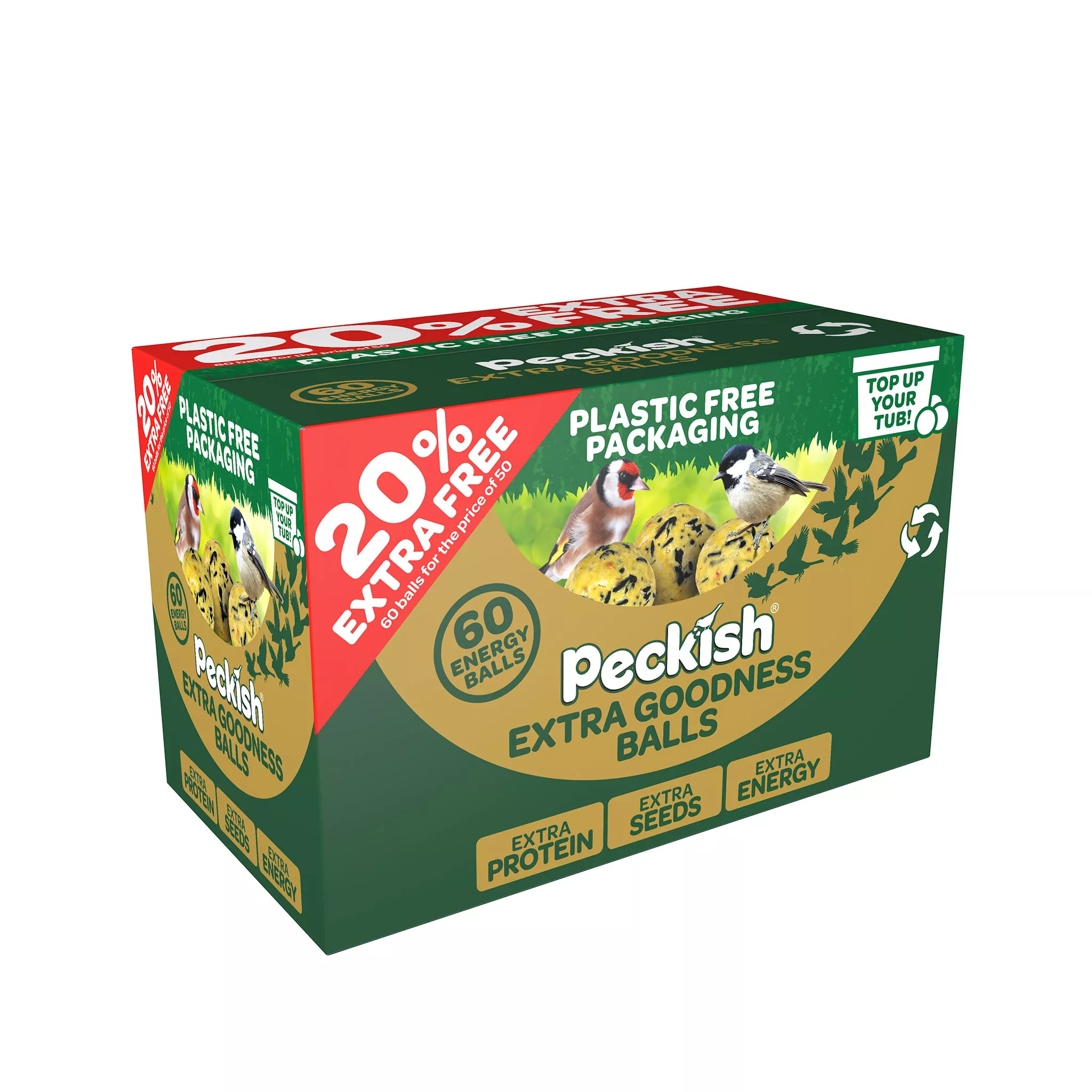 Peckish Extra Goodness Fat Ball All Seasons Energy Balls 4.2kg, Pack Of 60 1 Peckish Extra Goodness Fat Ball All Seasons Energy Balls 4.2kg, Pack Of 60