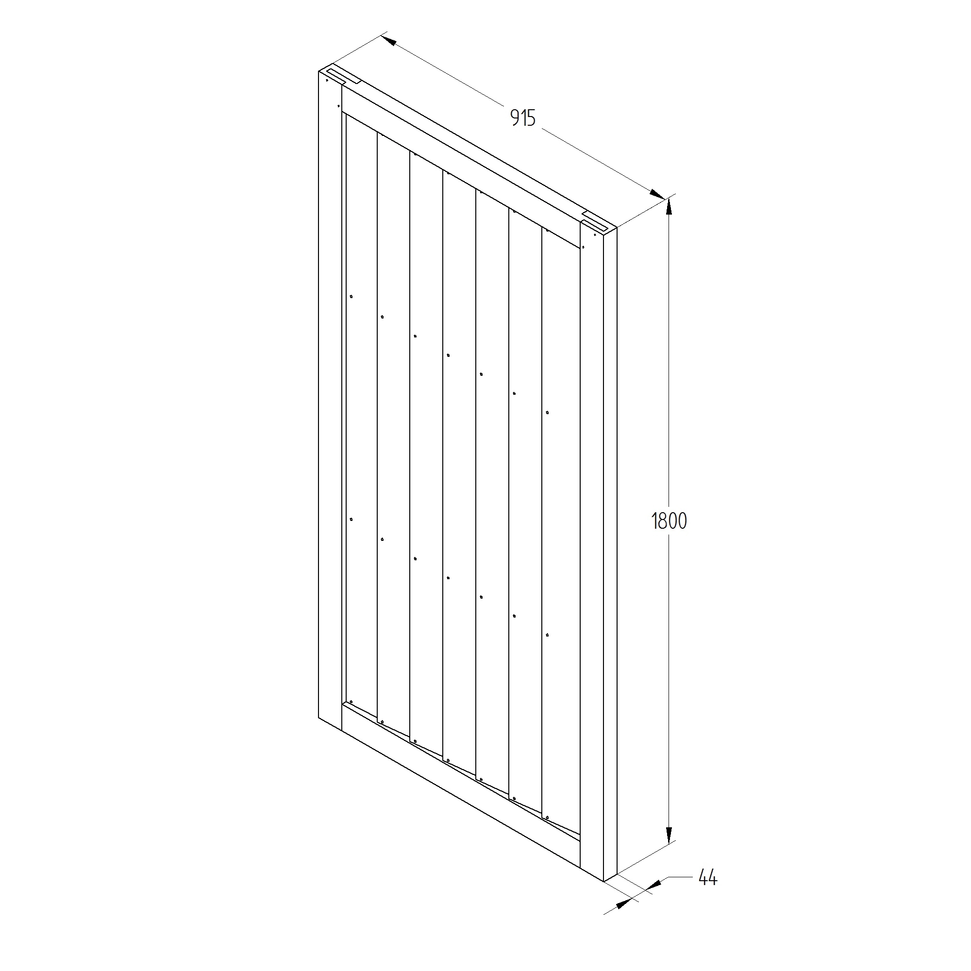 Pine Traditional Gate, (H)1.8m (W)0.92m 4 Pine Traditional Gate, (H)1.8m (W)0.92m - Image 4