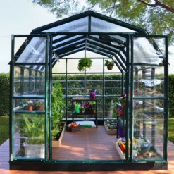 Rion Grand Gardner Green 8x8 Greenhouse -Hozelock Store rion grand gardner green 8x8 greenhouse7290103121570 02i bq