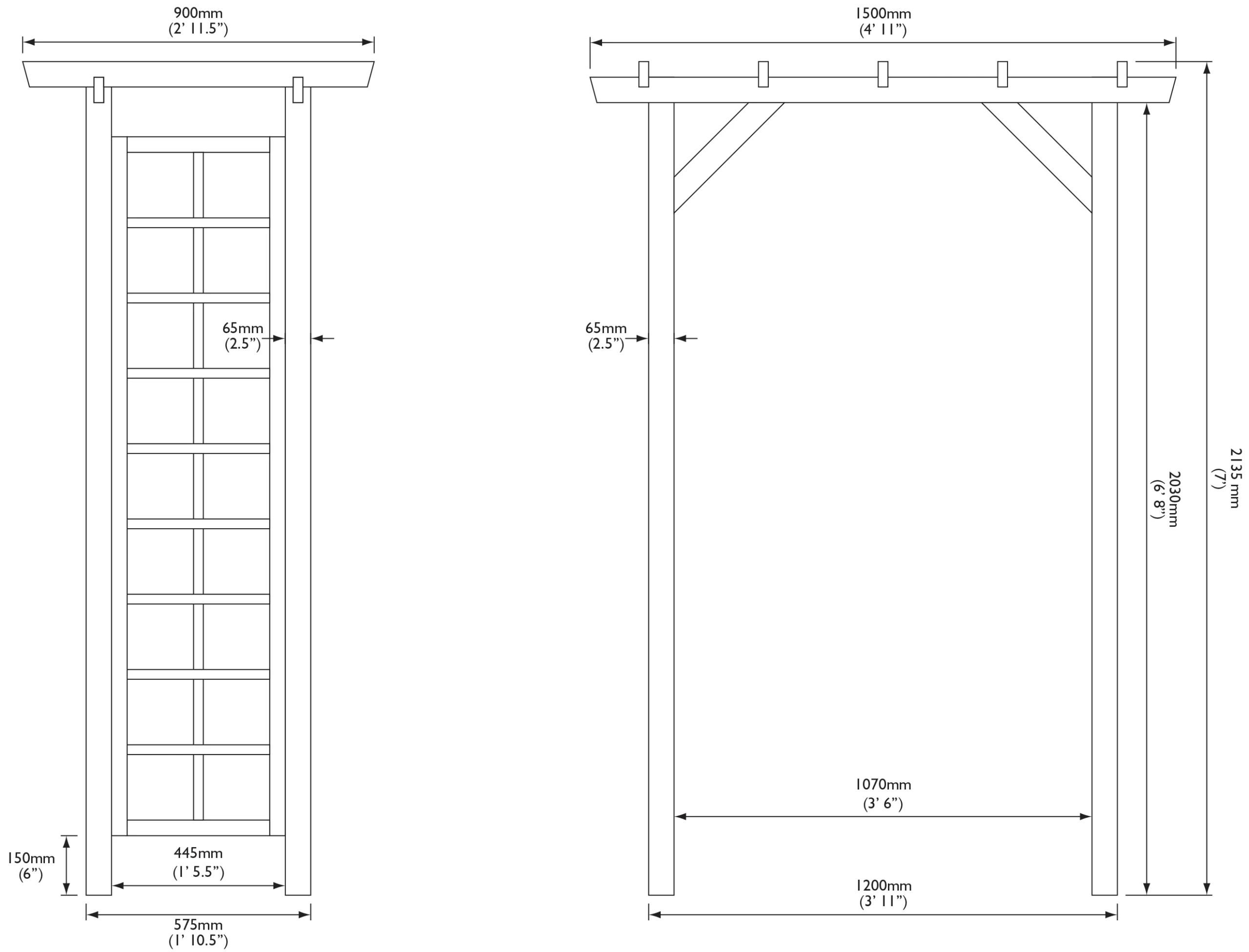 Rowlinson Square Top Softwood Arch - Assembly Service Included 3 Rowlinson Square Top Softwood Arch - Assembly Service Included - Image 3