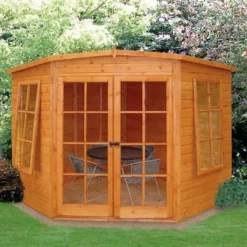 Shire 7x7 Glass Pent Shiplap Wooden Summer House - Base Not Included -Hozelock Store shire 7x7 glass pent shiplap wooden summer house base not included03455784 01i