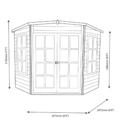 Shire 7x7 Glass Pent Shiplap Wooden Summer House - Base Not Included -Hozelock Store shire 7x7 glass pent shiplap wooden summer house base not included03455784 01t