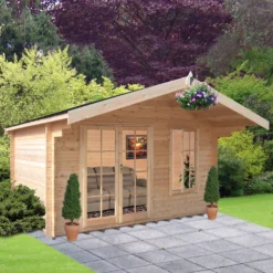 Shire Cannock 10x8 Glass Apex Tongue & Groove Wooden Cabin - Base Not Included -Hozelock Store shire cannock 10x8 glass apex tongue groove wooden cabin base not included5019804311095 03i bq
