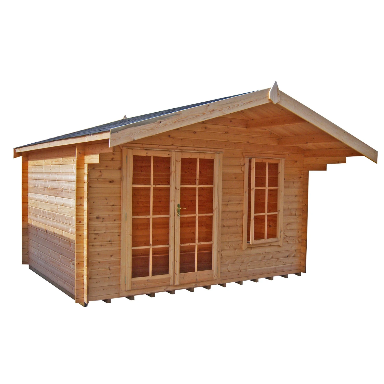 Shire Cannock 12x12 Ft Apex Tongue & Groove Wooden Cabin With Felt Tile Roof - Assembly Service Included 1 Shire Cannock 12x12 Ft Apex Tongue & Groove Wooden Cabin With Felt Tile Roof - Assembly Service Included