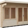 Shire Danbury 12x10 Glass Pent Tongue & Groove Wooden Cabin - Base Not Included