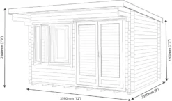 Shire Danbury 12x8 Toughened Glass Pent Tongue & Groove Wooden Cabin - Base Not Included -Hozelock Store shire danbury 12x8 toughened glass pent tongue groove wooden cabin base not included5019804414420 01t