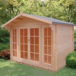 Shire Epping 10x10 Toughened Glass Apex Tongue & Groove Wooden Cabin