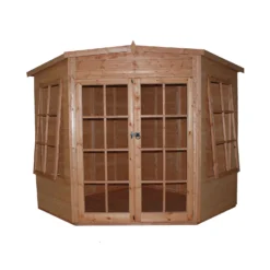 Shire Hampton 10x10 Glass Pent Shiplap Wooden Summer House - Base Not Included