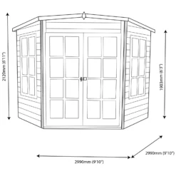 Shire Hampton 10x10 Glass Pent Shiplap Wooden Summer House - Base Not Included -Hozelock Store shire hampton 10x10 glass pent shiplap wooden summer house base not included5019804008186 02t