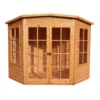 Shire Hampton 8x8 Toughened Glass Pent Shiplap Wooden Summer House - Base Not Included