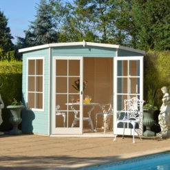 Shire Hampton 8x8 Toughened Glass Pent Shiplap Wooden Summer House - Base Not Included -Hozelock Store shire hampton 8x8 toughened glass pent shiplap wooden summer house base not included5019804111145 02i bq