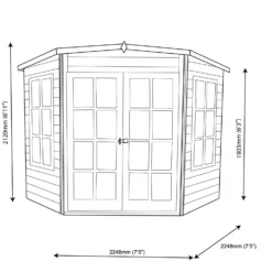 Shire Hampton 8x8 Toughened Glass Pent Shiplap Wooden Summer House - Base Not Included -Hozelock Store shire hampton 8x8 toughened glass pent shiplap wooden summer house base not included5019804111145 03t