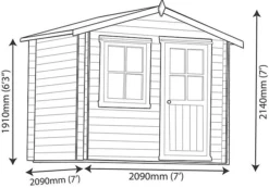 Shire Hartley 7x7 Apex Tongue & Groove Wooden Cabin (Base Included) - Assembly Service Included -Hozelock Store shire hartley 7x7 apex tongue groove wooden cabin base included assembly service included5019804197729 01t bq