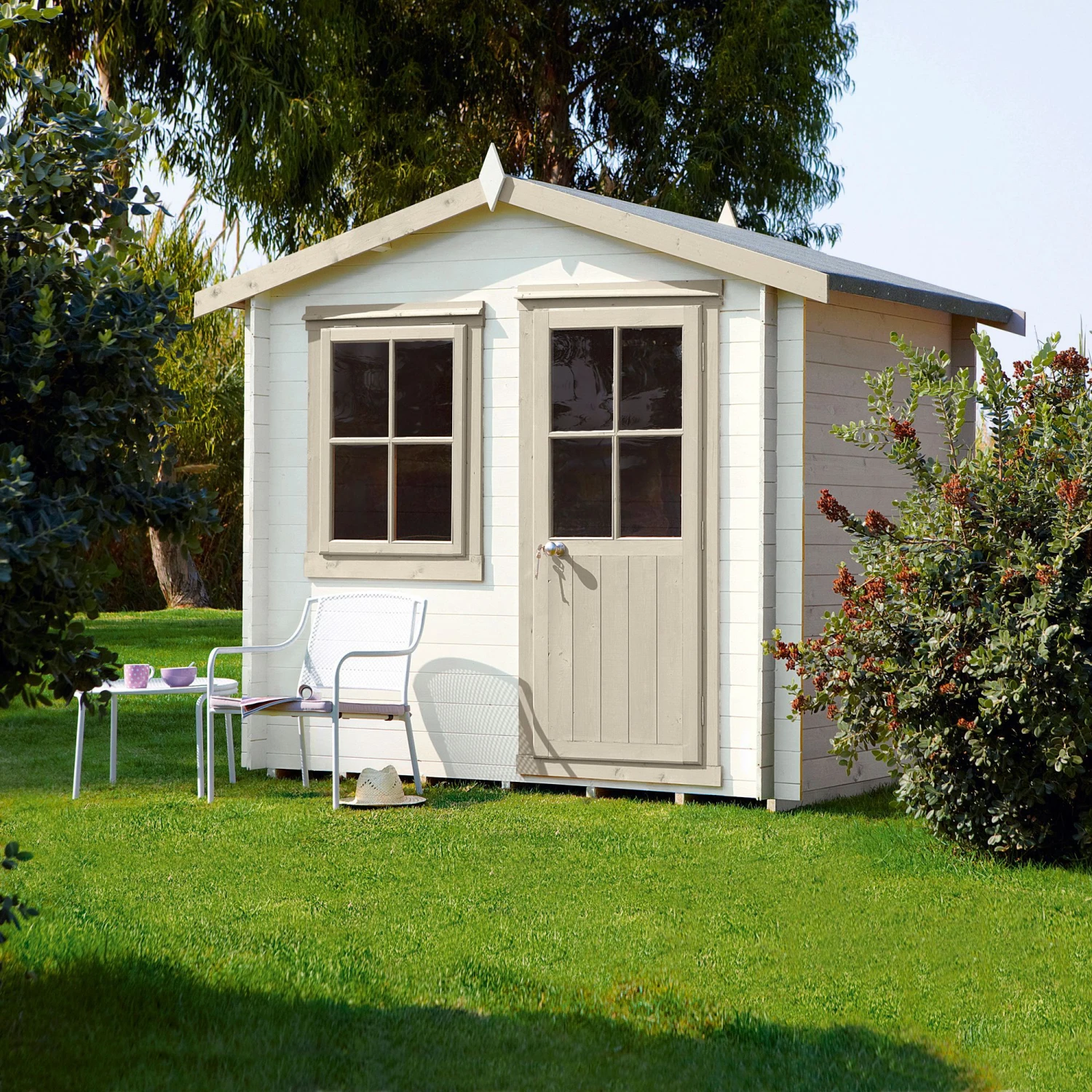 Shire Hartley 7x7 Glass Apex Tongue & Groove Wooden Cabin - Base Not Included 1 Shire Hartley 7x7 Glass Apex Tongue & Groove Wooden Cabin - Base Not Included