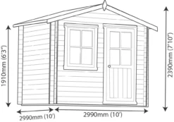 Shire Hartley 8x8 Apex Tongue & Groove Wooden Cabin -Hozelock Store shire hartley 8x8 apex tongue groove wooden cabin5019804812196 03t