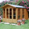 Shire Kensington 10x7 Glass Apex Shiplap Wooden Summer House - Base Not Included