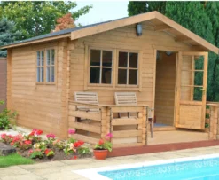 Shire Kinver 12x12 Glass Apex Tongue & Groove Wooden Cabin - Base Not Included -Hozelock Store shire kinver 12x12 glass apex tongue groove wooden cabin base not included5019804112173 04i