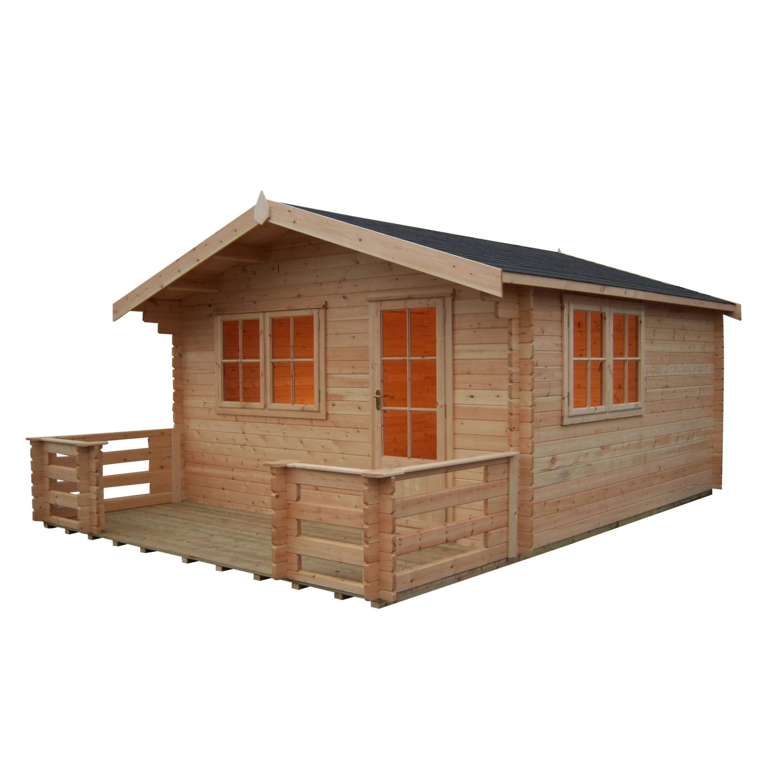 Shire Kinver 12x14 Toughened Glass Apex Tongue & Groove Wooden Cabin - Base Not Included 1 Shire Kinver 12x14 Toughened Glass Apex Tongue & Groove Wooden Cabin - Base Not Included