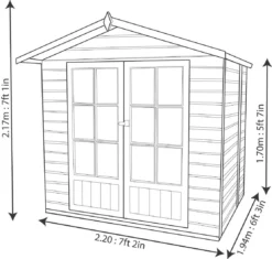 Shire Lumley 7x5 Toughened Glass Apex Shiplap Wooden Summer House - Base Included -Hozelock Store shire lumley 7x5 toughened glass apex shiplap wooden summer house base included5019804210282 02t