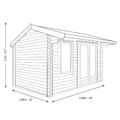 Shire Marlborough 10x10 Toughened Glass Apex Tongue & Groove Wooden Cabin - Base Not Included -Hozelock Store shire marlborough 10x10 toughened glass apex tongue groove wooden cabin base not included5019804112326 03t