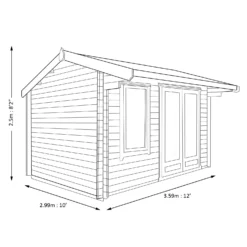 Shire Marlborough 10x12 Glass Apex Tongue & Groove Wooden Cabin - Base Not Included -Hozelock Store shire marlborough 10x12 glass apex tongue groove wooden cabin base not included5019804112395 03t