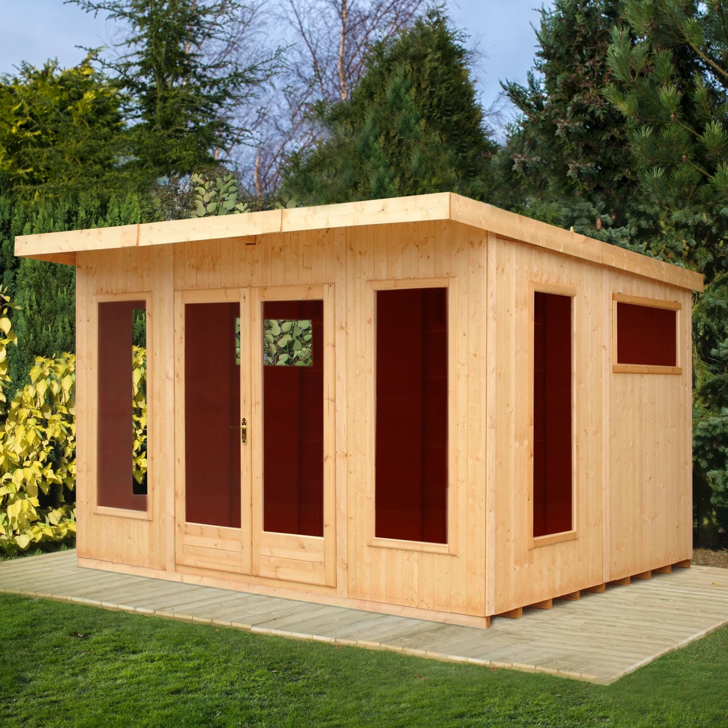 Shire Miami Gym 12x10 Pent Shiplap Wooden Summer House - Assembly Service Included 1 Shire Miami Gym 12x10 Pent Shiplap Wooden Summer House - Assembly Service Included