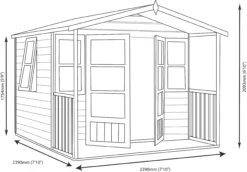 Shire Milton 8x9 Glass Apex Shiplap Wooden Summer House - Base Not Included -Hozelock Store shire milton 8x9 glass apex shiplap wooden summer house base not included5019804124800 03t scaled
