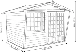 Shire Sandringham 10x8 Glass Apex Shiplap Wooden Summer House - Base Not Included -Hozelock Store shire sandringham 10x8 glass apex shiplap wooden summer house base not included5019804891443 03t