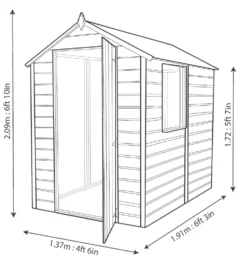 Shire Shetland 6x4 Ft Apex Shiplap Wooden Shed With Floor (Base Included) 14 Shire Shetland 6x4 Ft Apex Shiplap Wooden Shed With Floor (Base Included) -Hozelock Store shire shetland 6x4 ft apex shiplap wooden shed with floor base included 5019804869442 01t