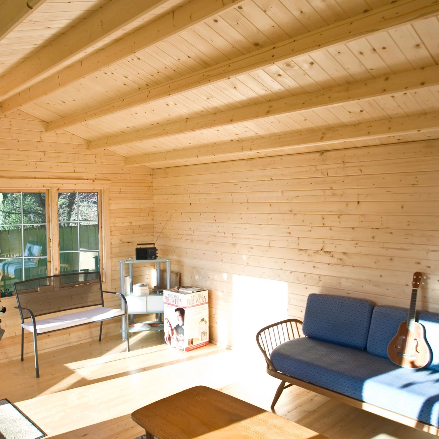 Shire Twyford 16x17 Toughened Glass Apex Tongue & Groove Wooden Cabin - Base Not Included 2 Shire Twyford 16x17 Toughened Glass Apex Tongue & Groove Wooden Cabin - Base Not Included - Image 2