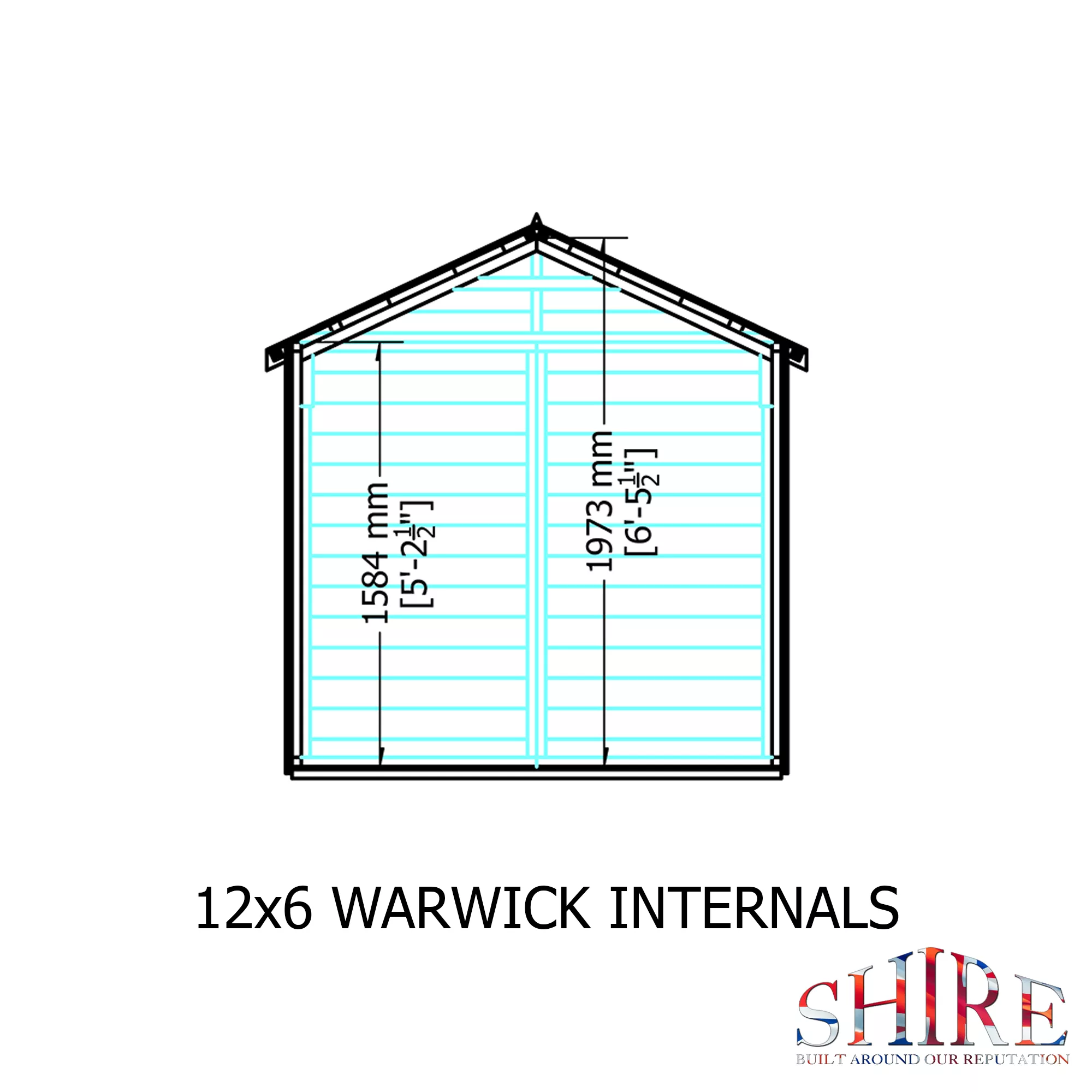 Shire Warwick 12x6 Ft Apex Shiplap Wooden 2 Door Shed With Floor - Assembly Service Included 12 Shire Warwick 12x6 Ft Apex Shiplap Wooden 2 Door Shed With Floor - Assembly Service Included - Image 12