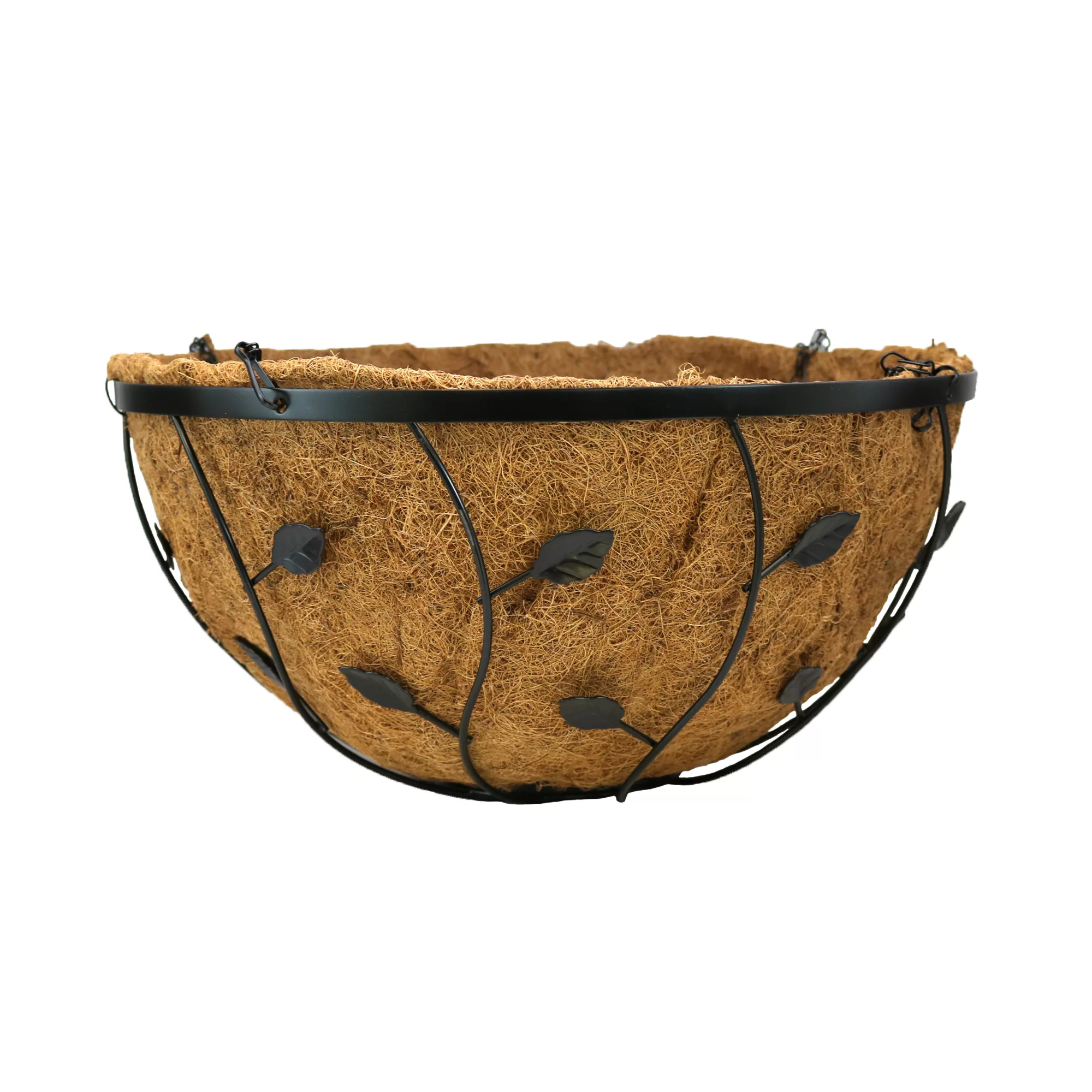 Smart Garden Leaf Natural Round Coco Liner Hanging Basket, 40cm 1 Smart Garden Leaf Natural Round Coco Liner Hanging Basket, 40cm