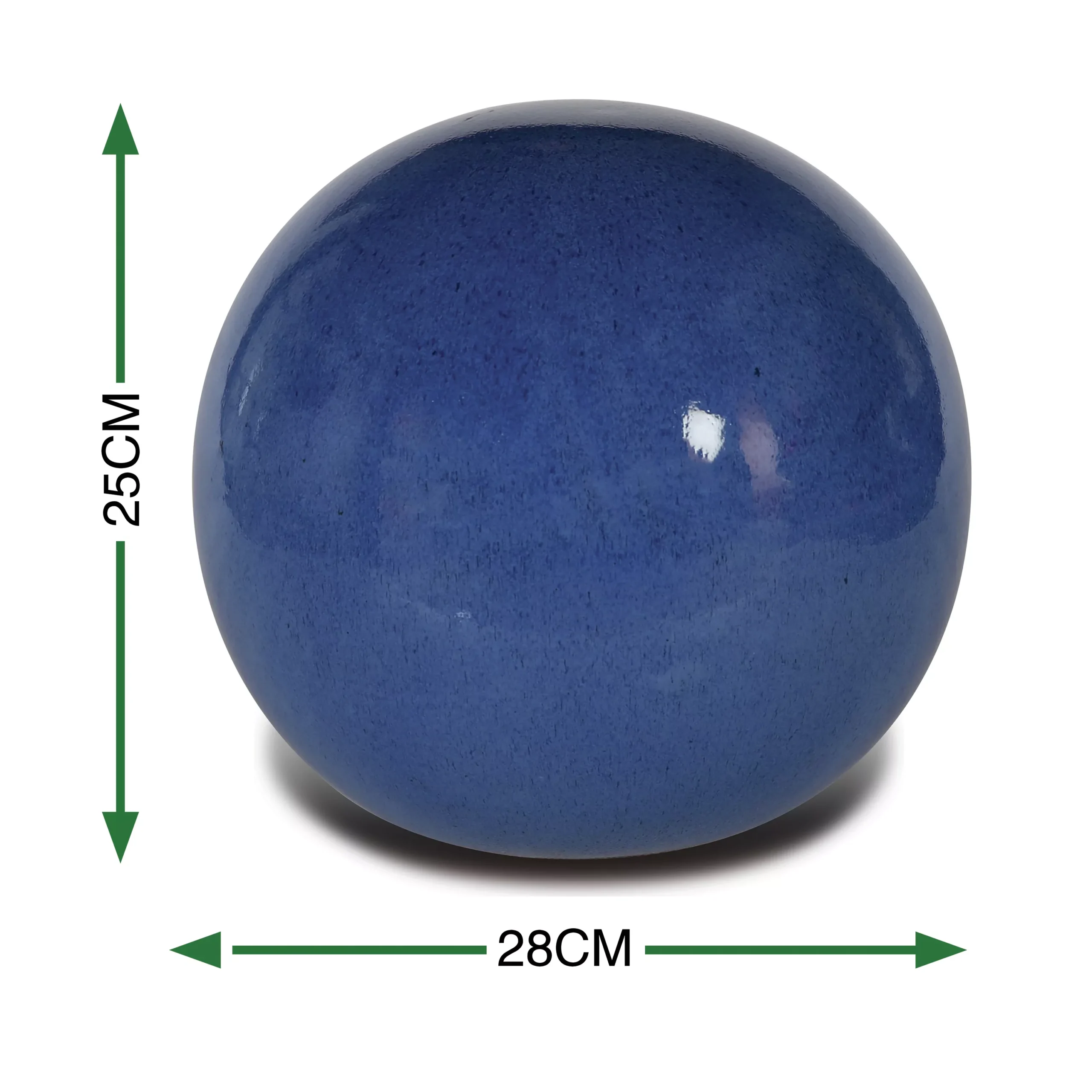 Terrastyle Blue Terracotta Sphere Garden Ornament (H)25cm 2 Terrastyle Blue Terracotta Sphere Garden Ornament (H)25cm - Image 2