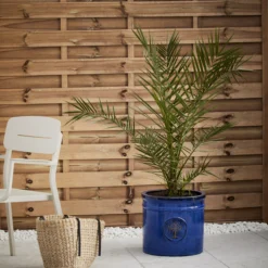 Verve Barcău Blue Ceramic Round Plant Pot (Dia)38cm -Hozelock Store verve barcau blue ceramic round plant pot dia 38cm5059340327716 01i