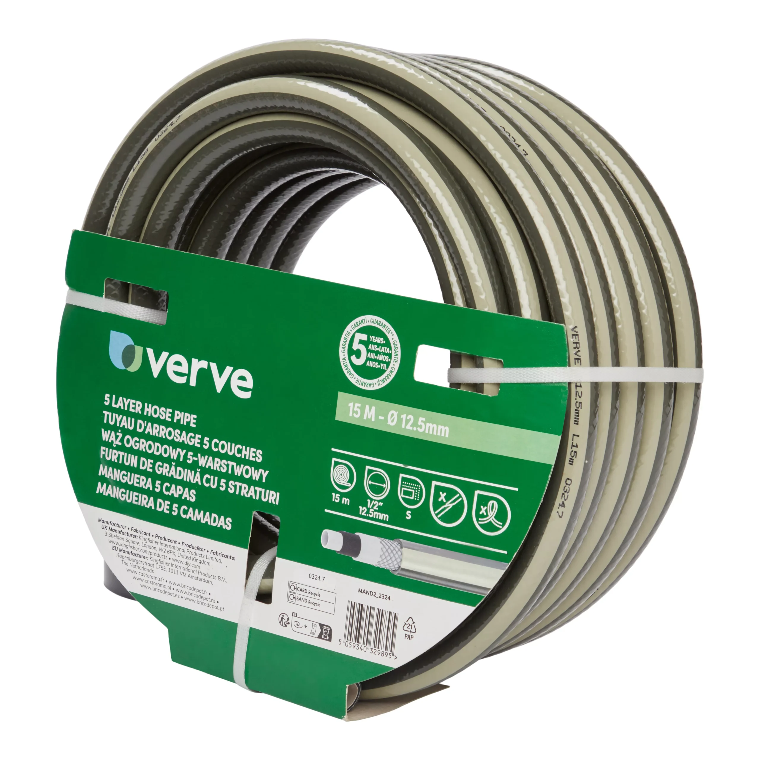 Verve Green 5-layer Reinforced Hose Pipe (D)½" X (L)50m 2 Verve Green 5-layer Reinforced Hose Pipe (D)½" X (L)50m - Image 2
