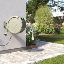 Verve Wall-mounted Auto Hose Reel Set (L)25m -Hozelock Store verve wall mounted auto hose reel set l 25m5059340250960 05i