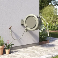 Verve Wall-mounted Manual Hose Reel Set (L)25m -Hozelock Store verve wall mounted manual hose reel set l 25m5059340250991 01i