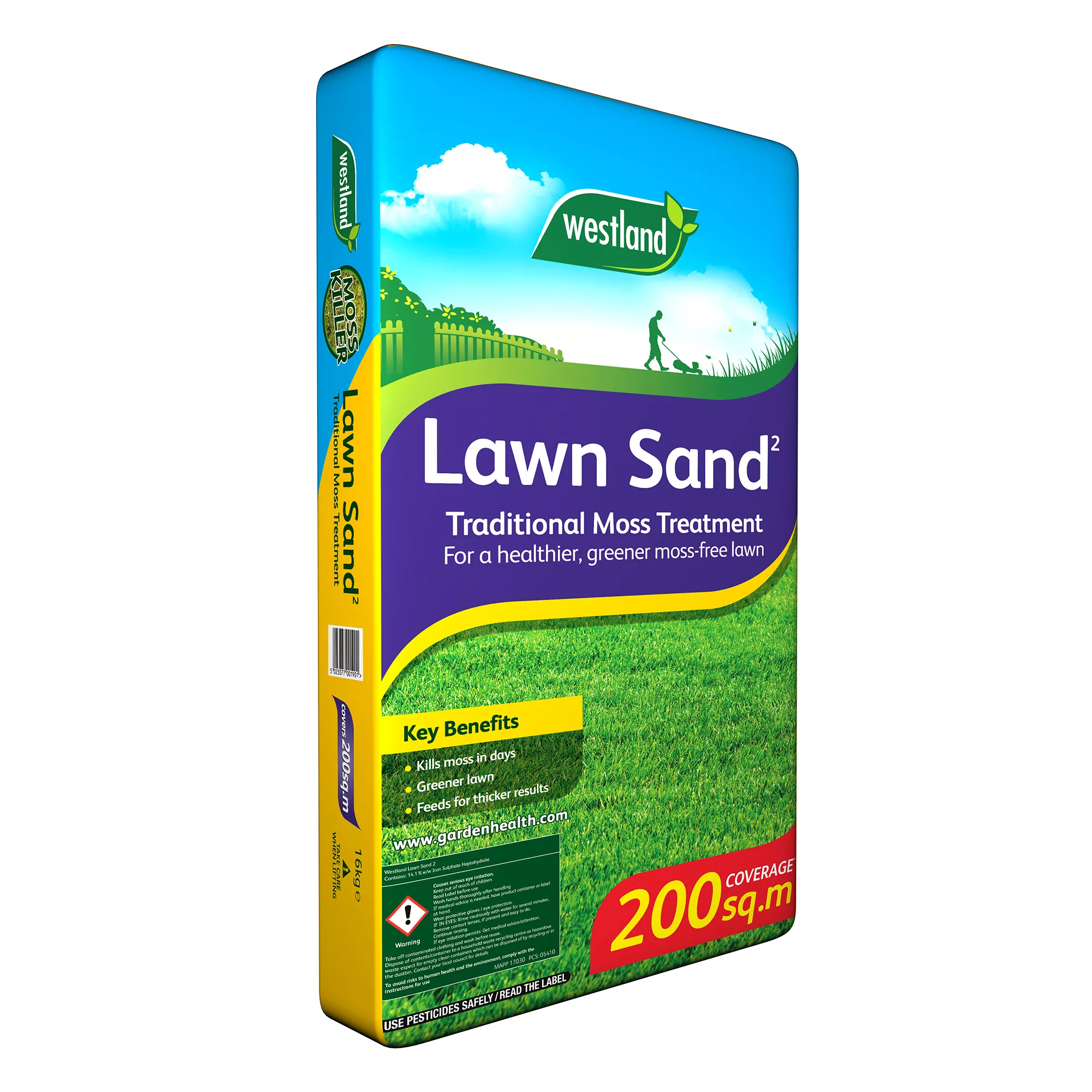 Westland Lawn Sand Moss Treatment 200m² 16kg 2 Westland Lawn Sand Moss Treatment 200m² 16kg - Image 2