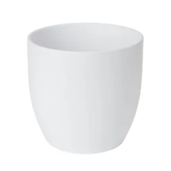 White Ceramic Round Plant Pot (Dia)24.3cm