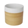 White Clay Wood Effect Plant Pot (Dia)27.8cm