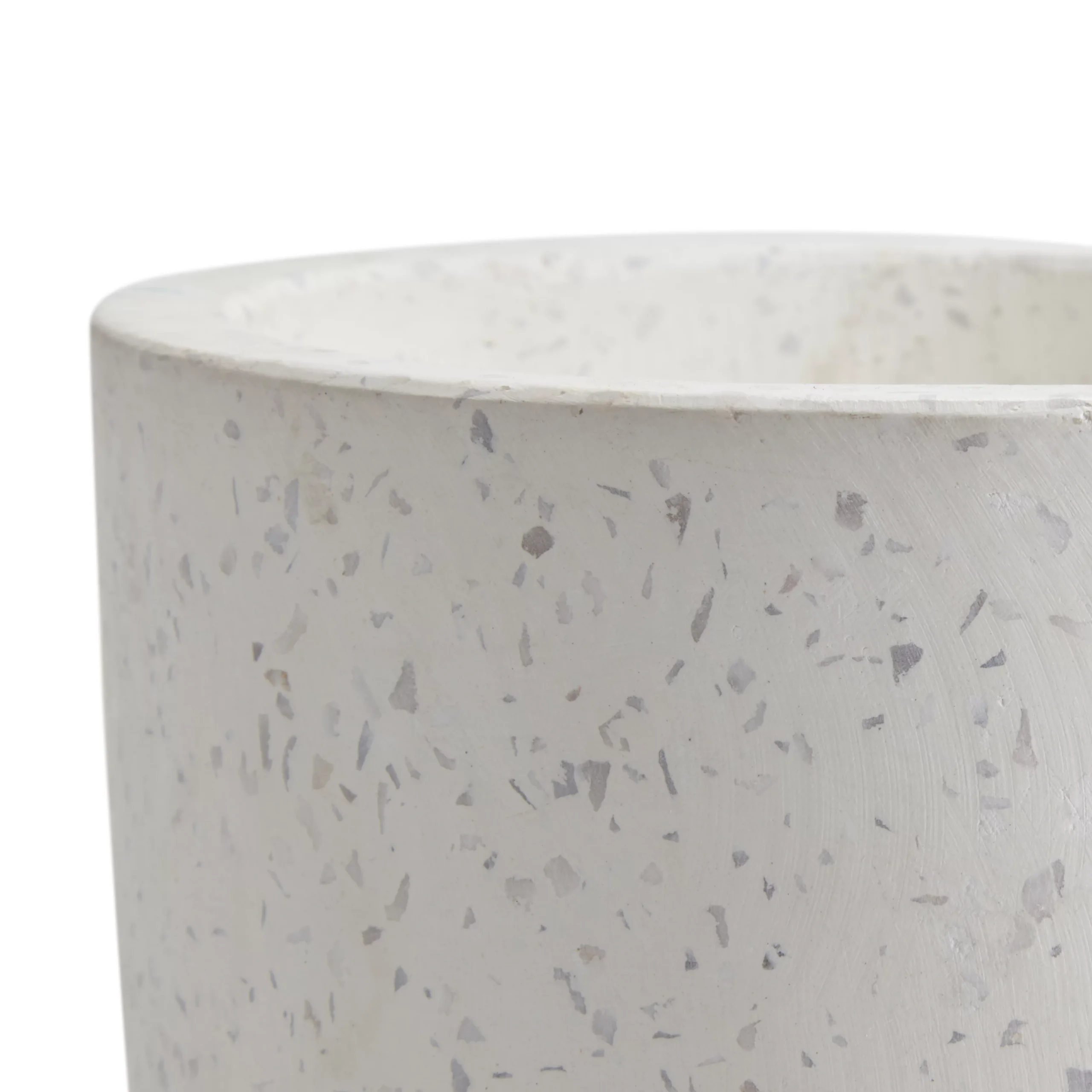 White Speckled Round Plant Pot (Dia)21cm 2 White Speckled Round Plant Pot (Dia)21cm - Image 2