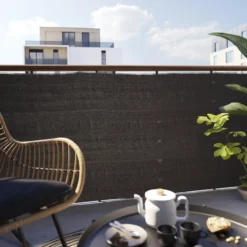 Woven Breeze Grey High-density Polyethylene (HDPE) & Woven Fibre Garden Screen (H)1m (W)3m 11 Woven Breeze Grey High-density Polyethylene (HDPE) & Woven Fibre Garden Screen (H)1m (W)3m -Hozelock Store woven breeze grey high density polyethylene hdpe woven fibre garden screen h 1m w 3m5059340672359 01i scaled